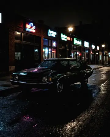 Classic car neon. With the Night Halation preset applied.