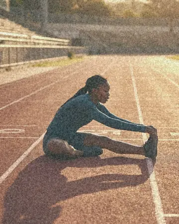 Athlete track. With the Pastel Film preset applied.