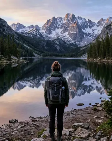 Mountain lake. With the Plateaublue preset applied.