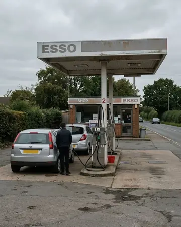 petrol station. Photographed without a preset.