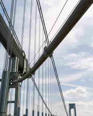 Bridge cables. With the Skylineglow preset applied.