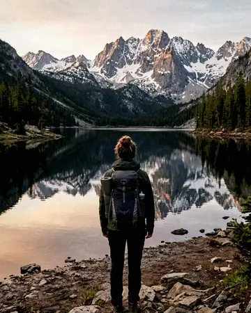 mountain lake. With the Solsticeview preset applied.