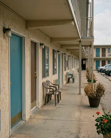 Motel door. With the Trimchrome preset applied.
