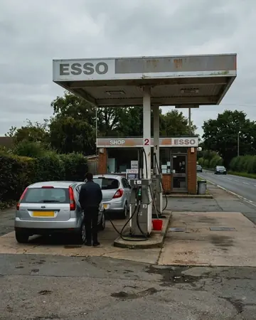 Petrol station. With the Trimchrome preset applied.