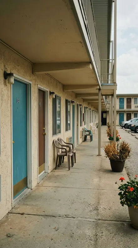Brightwork Line applied to Motel door