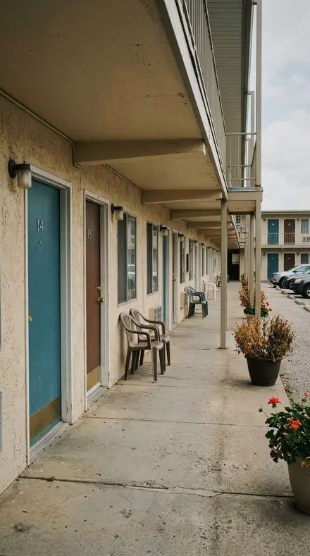 Bumper Blade applied to Motel door
