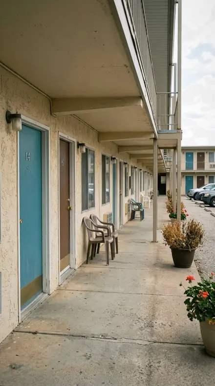 Grille Chrome applied to Motel door