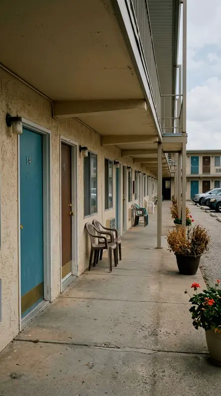 Chrome Strip applied to Motel door