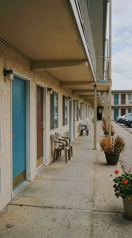 Chrome Bead applied to Motel door