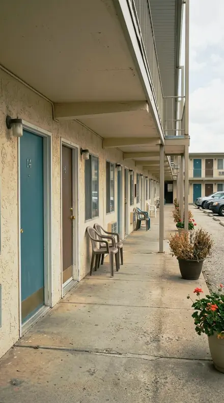 Window Surround applied to Motel door