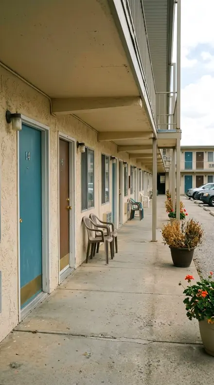 Chrome Rib applied to Motel door