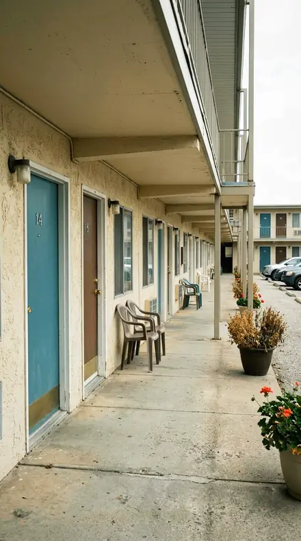 Overrider Chrome applied to Motel door