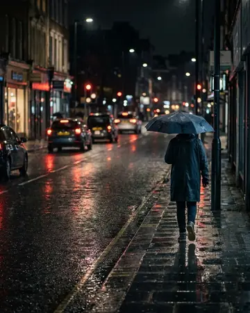 Rain street reflections. Photographed without a preset.