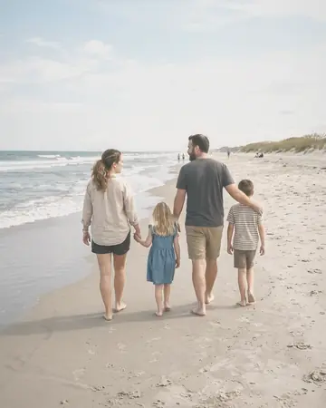 Beach family. With the Warm Negative preset applied.