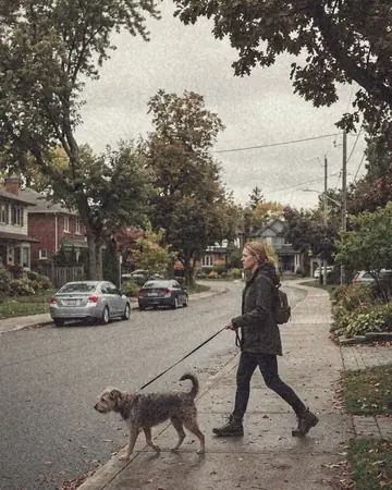 Dog walk. With the Warm Negative preset applied.