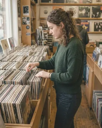 record shop. With the Warm Negative preset applied.