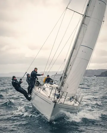 Sailboat heeling. With the Warm Negative preset applied.