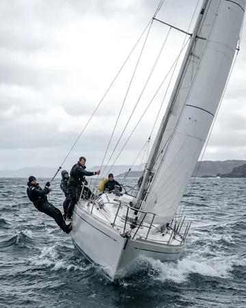 Sailboat heeling. Photographed without a preset.