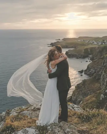 Cliff elopement. With the Wedding Film preset applied.