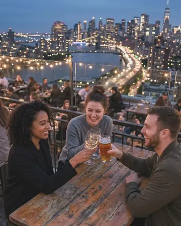 Rooftop bar blue hour. With the Wedding Film preset applied.