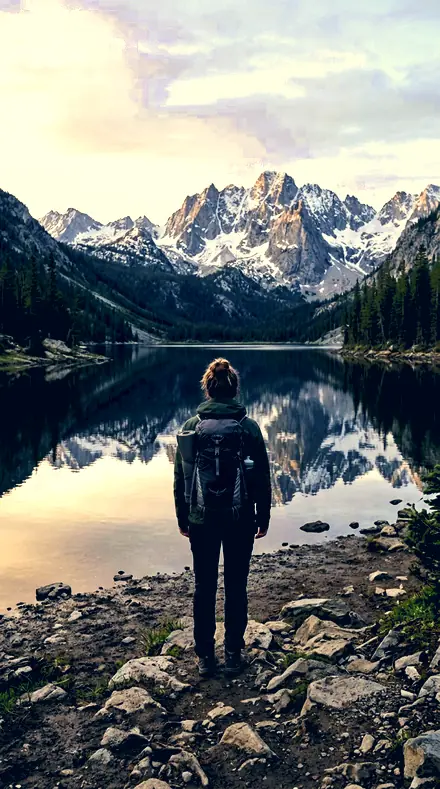 Two Halves applied to mountain lake