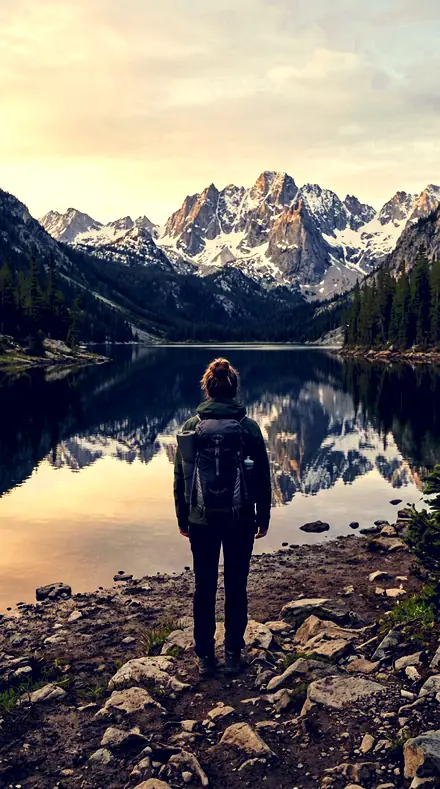 Divided Scale applied to mountain lake
