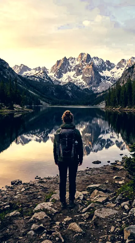 Divided Frame applied to mountain lake
