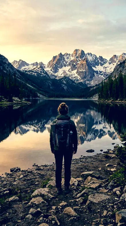 Amber Over applied to mountain lake