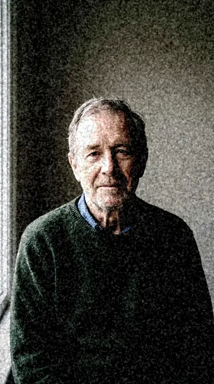 Strong Push applied to man portrait