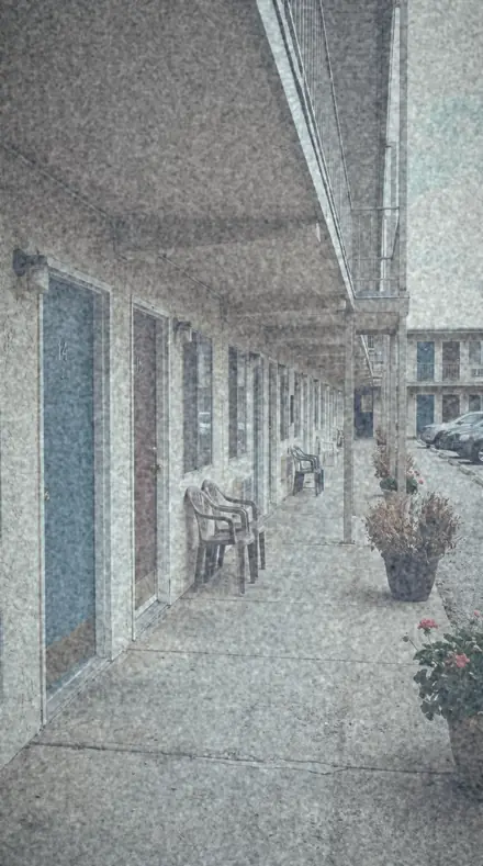 Border Trim applied to motel door