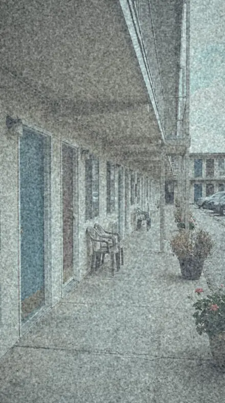 Emulsion Crack applied to motel door