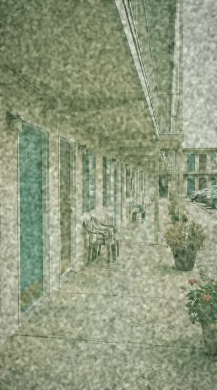 Date Stamp applied to motel door