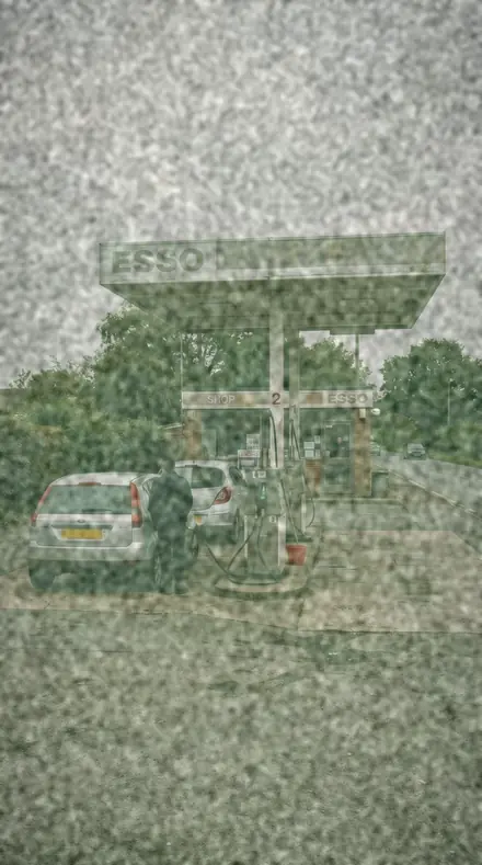 Backing Paper applied to petrol station