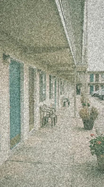 Moss Tint applied to motel door