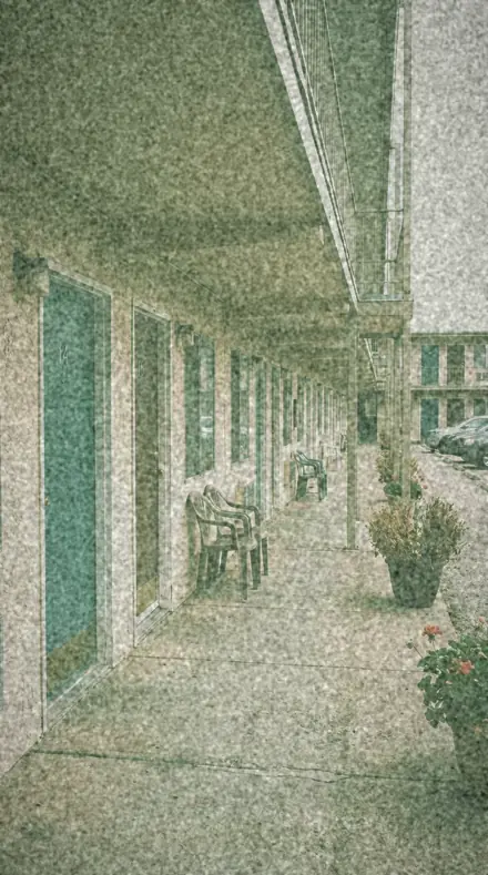Copper Green applied to motel door