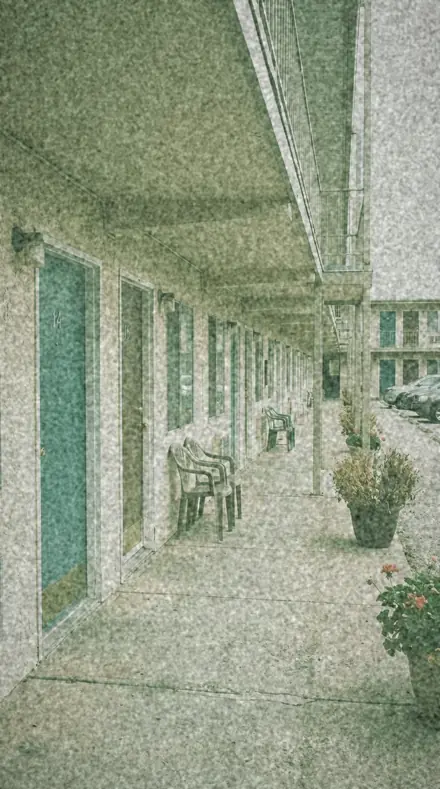 Expiry Line applied to motel door