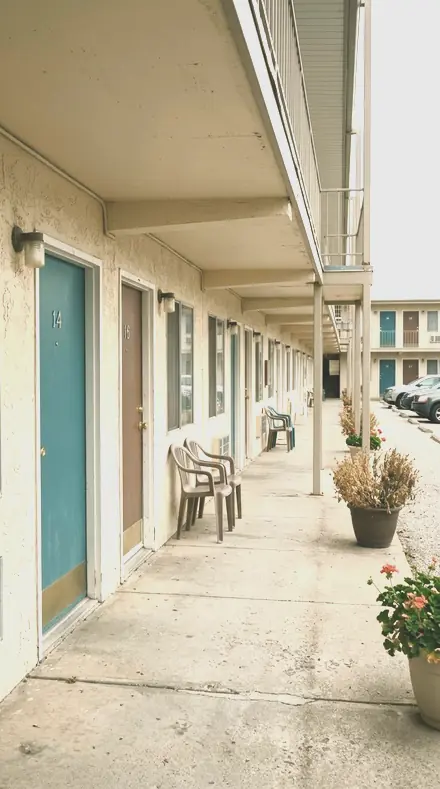 Long Table applied to motel door