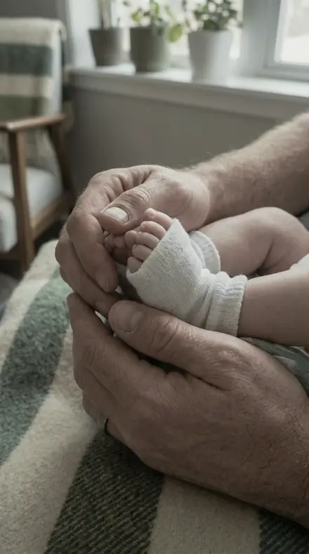Quiet Blush applied to newborn hands