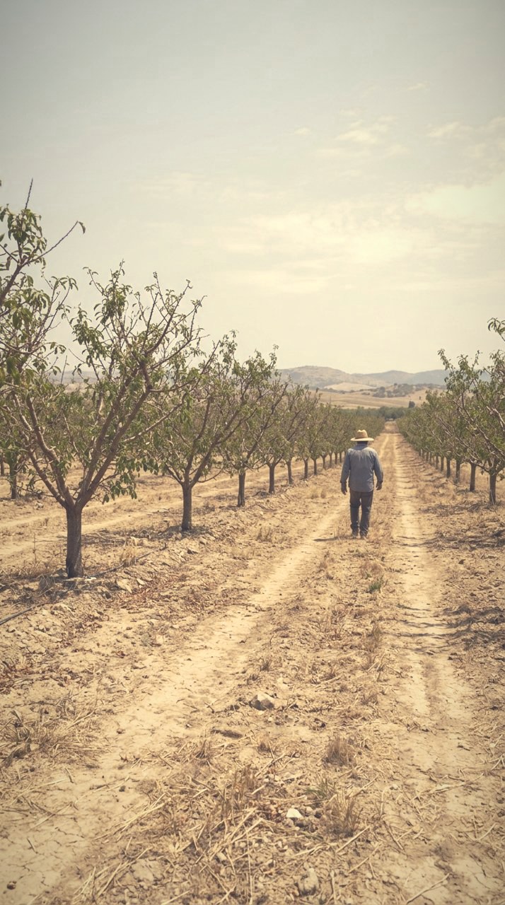 Gauzewash: Orchard light, warm to the last row