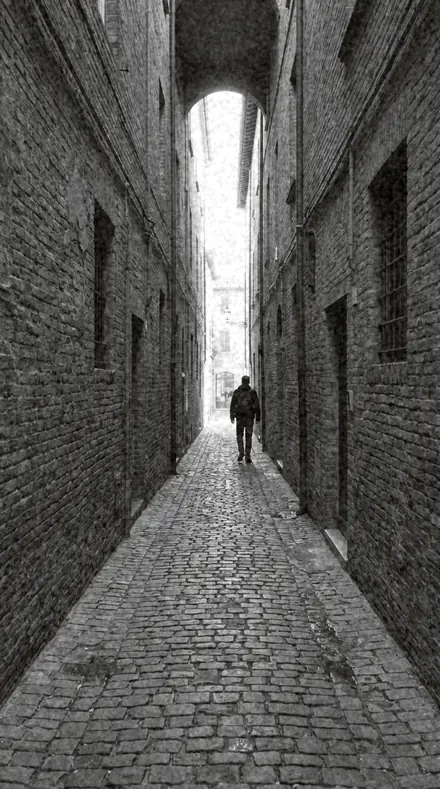 Pulp Fade applied to The alley says more in ink