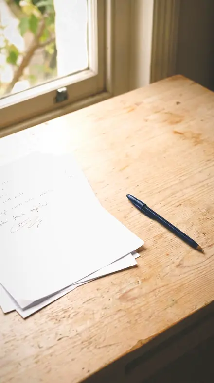 Lobby Evening applied to paper desk