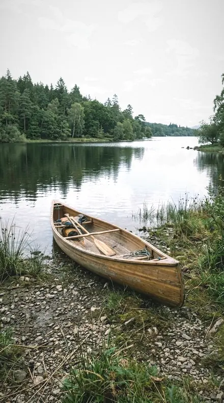 Milky Sky applied to lake canoe