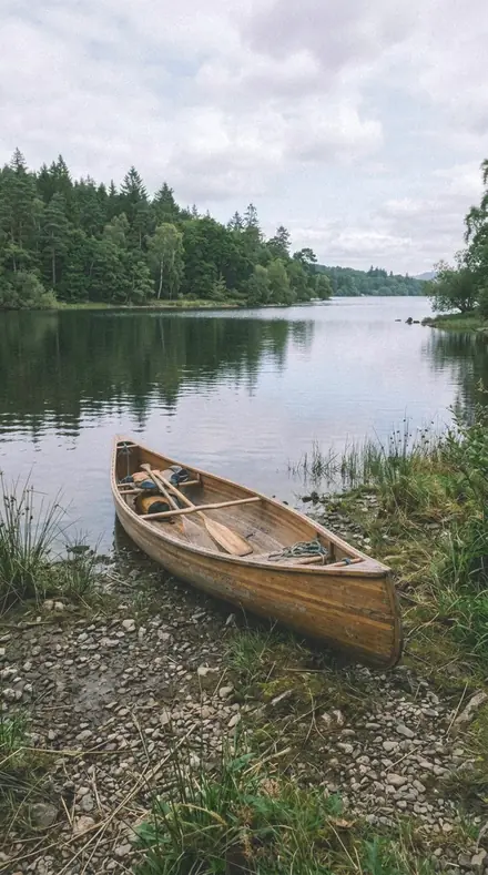 Vapour Light applied to lake canoe