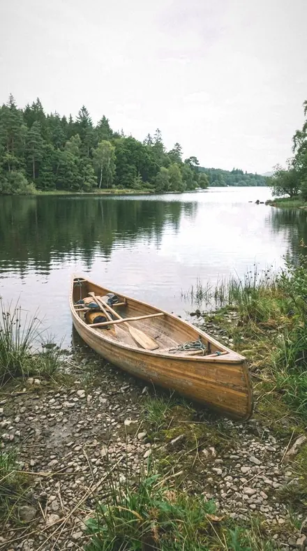 Fern Shade applied to lake canoe