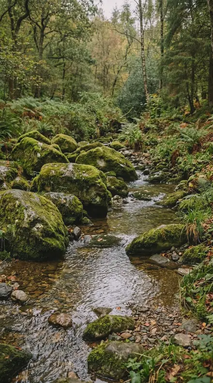 Steam Air applied to moss rocks