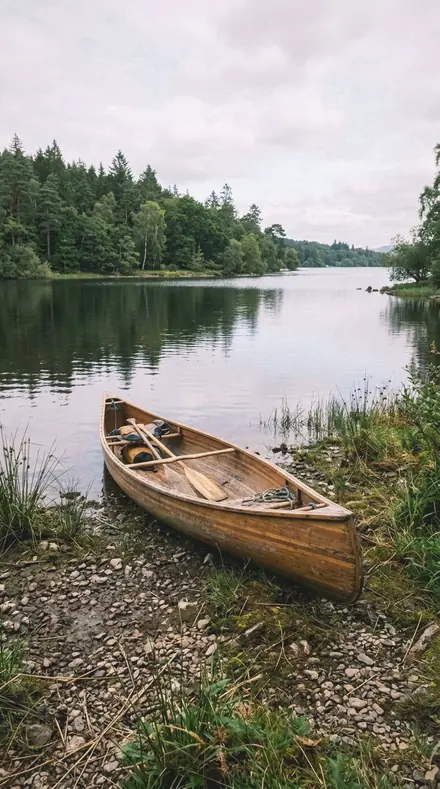 Palm Shade applied to lake canoe