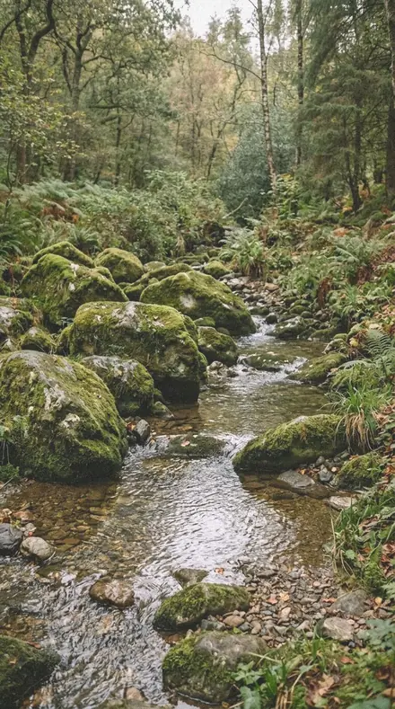 Humid Shade applied to moss rocks