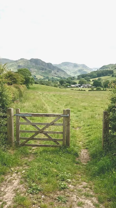 Fern Mist applied to The gate, the field, the green done right