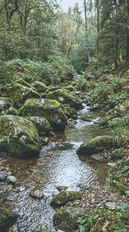 Grey Sea applied to moss rocks