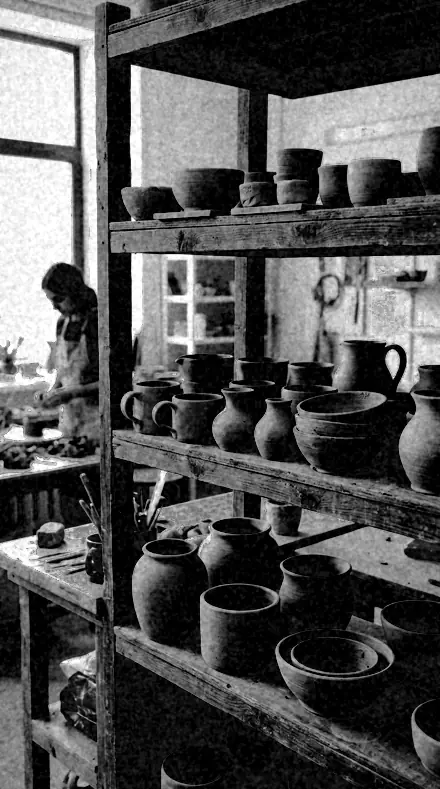 Blue Sensitive applied to clay pots